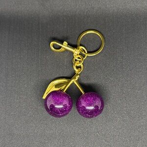 Gold and Purple Cherry Keychain